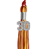 Red/Gold Mixed Color Graduation Tassel with Silver Bling Charm by Wholesale Grad Supply