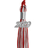 Red/Silver Mixed Color Graduation Tassel with Silver Date Drop by Wholesale Grad Supply