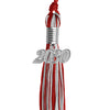 Red/Silver Mixed Color Graduation Tassel with Silver Date Drop by Wholesale Grad Supply