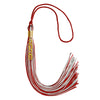 Red/Silver Mixed Color Graduation Tassel with Gold Stacked Date Drop by Wholesale Grad Supply
