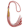 Red/White Mixed Color Graduation Tassel with Gold Stacked Date Drop by Wholesale Grad Supply