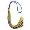 Royal Blue/Gold Mixed Color Graduation Tassel with Gold Stacked Date Drop by Wholesale Grad Supply