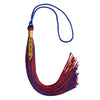 Royal Blue/Red Mixed Color Graduation Tassel with Gold Stacked Date Drop by Wholesale Grad Supply