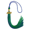 Royal Blue/Green Mixed Color Graduation Tassel with Gold Date Drop by Wholesale Grad Supply
