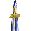 Royal Blue/White Mixed Color Graduation Tassel with Gold Date Drop by Wholesale Grad Supply