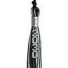 Black/Hunter Green/White Mixed Color Graduation Tassel with Silver Stacked Date Drop by Wholesale Grad Supply