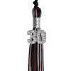 Black/Maroon/Silver Mixed Color Graduation Tassel with Silver Bling Charm by Wholesale Grad Supply