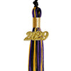 Black/Purple/Gold Mixed Color Graduation Tassel with Gold Date Drop by Wholesale Grad Supply