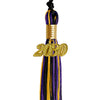 Black/Purple/Gold Mixed Color Graduation Tassel with Gold Date Drop by Wholesale Grad Supply