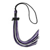 Black/Purple/White Mixed Color Graduation Tassel with Black Bling Charm by Wholesale Grad Supply
