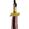Black/Red/White Mixed Color Graduation Tassel with Gold Date Drop by Wholesale Grad Supply