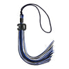 Black/Royal Blue/White Mixed Color Graduation Tassel with Black Bling Charm by Wholesale Grad Supply