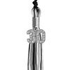 Black/Silver/White Mixed Color Graduation Tassel with Silver Bling Charm by Wholesale Grad Supply
