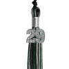 Black/Hunter Green/Silver Mixed Color Graduation Tassel with Silver Bling Charm by Wholesale Grad Supply