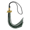 Black/Hunter Green/White Mixed Color Graduation Tassel with Gold Date Drop by Wholesale Grad Supply