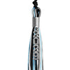 Black/Light Blue/White Mixed Color Graduation Tassel with Silver Stacked Date Drop by Wholesale Grad Supply