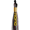 Black/Maroon/White Mixed Color Graduation Tassel with Gold Stacked Date Drop by Wholesale Grad Supply