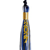 Black/Royal Blue/White Mixed Color Graduation Tassel with Gold Stacked Date Drop by Wholesale Grad Supply