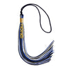 Black/Royal Blue/White Mixed Color Graduation Tassel with Gold Stacked Date Drop by Wholesale Grad Supply