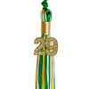 Green/Gold/White Mixed Color Graduation Tassel with Gold Bling Charm by Wholesale Grad Supply