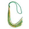 Green/Gold/White Mixed Color Graduation Tassel with Gold Stacked Date Drop by Wholesale Grad Supply