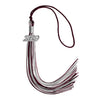 Maroon/Silver/White Mixed Color Graduation Tassel with Silver Date Drop by Wholesale Grad Supply