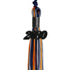 Navy Blue/Orange/Silver Mixed Color Graduation Tassel with Black Date Drop by Wholesale Grad Supply