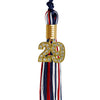 Navy Blue/Red/White Mixed Color Graduation Tassel with Gold Bling Charm by Wholesale Grad Supply