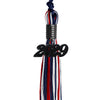 Navy Blue/Red/White Mixed Color Graduation Tassel with Black Date Drop by Wholesale Grad Supply
