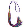 Rainbow Graduation Tassel with Gold Stacked Date Drop by Wholesale Grad Supply