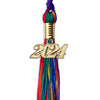 Rainbow Graduation Tassel with Gold Date Drop - Wholesale Grad Supply