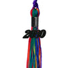 Rainbow Graduation Tassel with Black Date Drop by Wholesale Grad Supply