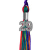 Rainbow Graduation Tassel with Silver Bling Charm by Wholesale Grad Supply