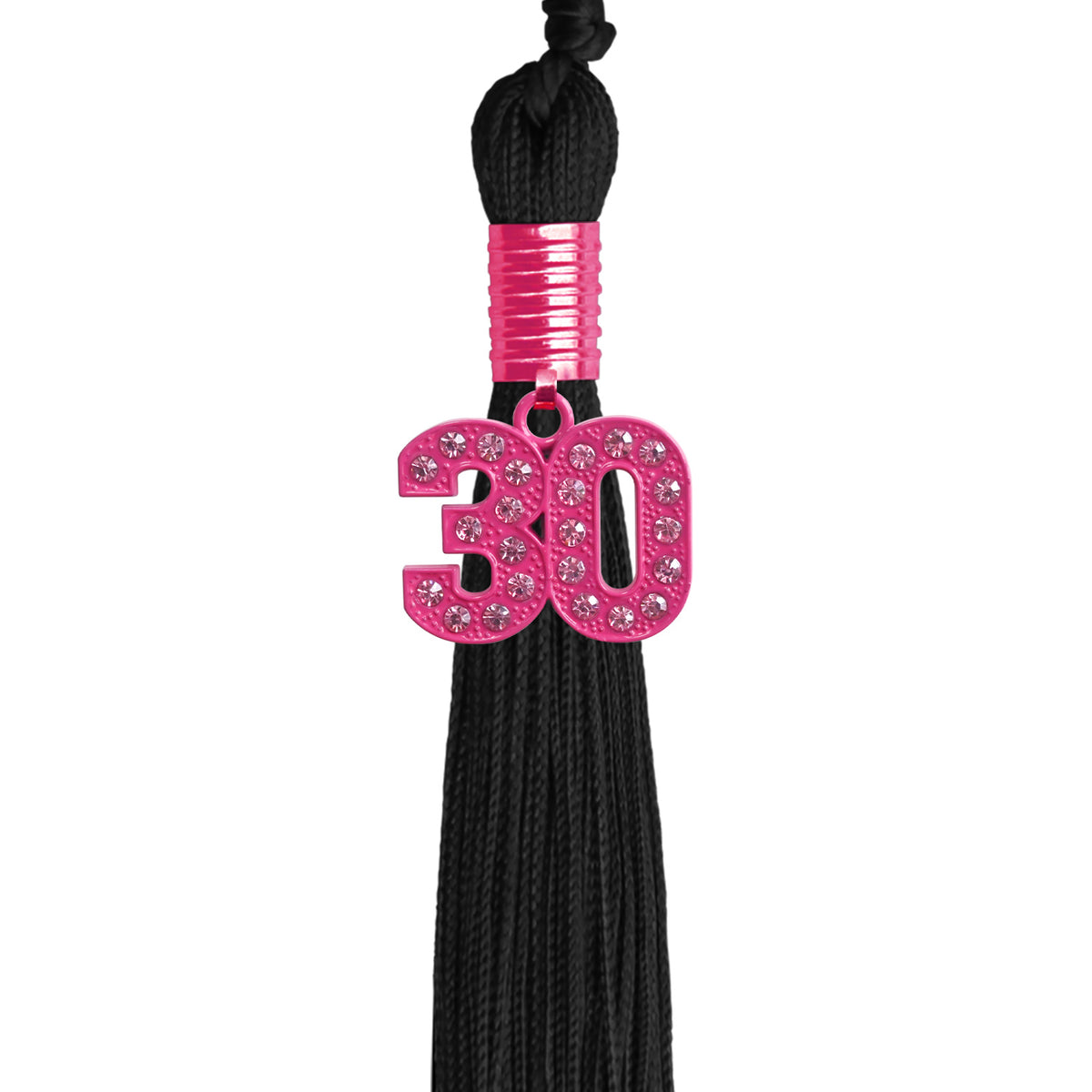 Black Graduation Tassel with Pink Bling Charm by Wholesale Grad Supply