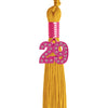 Gold Graduation Tassel with Pink Bling Charm by Wholesale Grad Supply