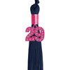 Navy Blue Graduation Tassel with Pink Bling Charm by Wholesale Grad Supply