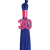 Royal Blue Graduation Tassel with Pink Bling Charm by Wholesale Grad Supply