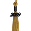 Antique Gold Graduation Tassel with Black Date Drop by Wholesale Grad Supply