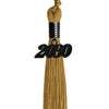 Antique Gold Graduation Tassel with Black Date Drop by Wholesale Grad Supply