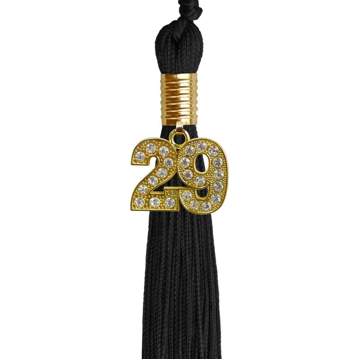 Black Graduation Tassel with Gold Bling Charm by Wholesale Grad Supply