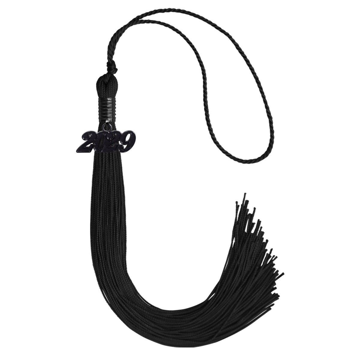 Black Graduation Tassel with Black Date Drop by Wholesale Grad Supply