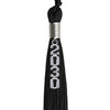Black Graduation Tassel with Silver Stacked Date Drop by Wholesale Grad Supply