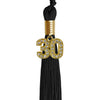 Black Graduation Tassel with Gold Bling Charm by Wholesale Grad Supply