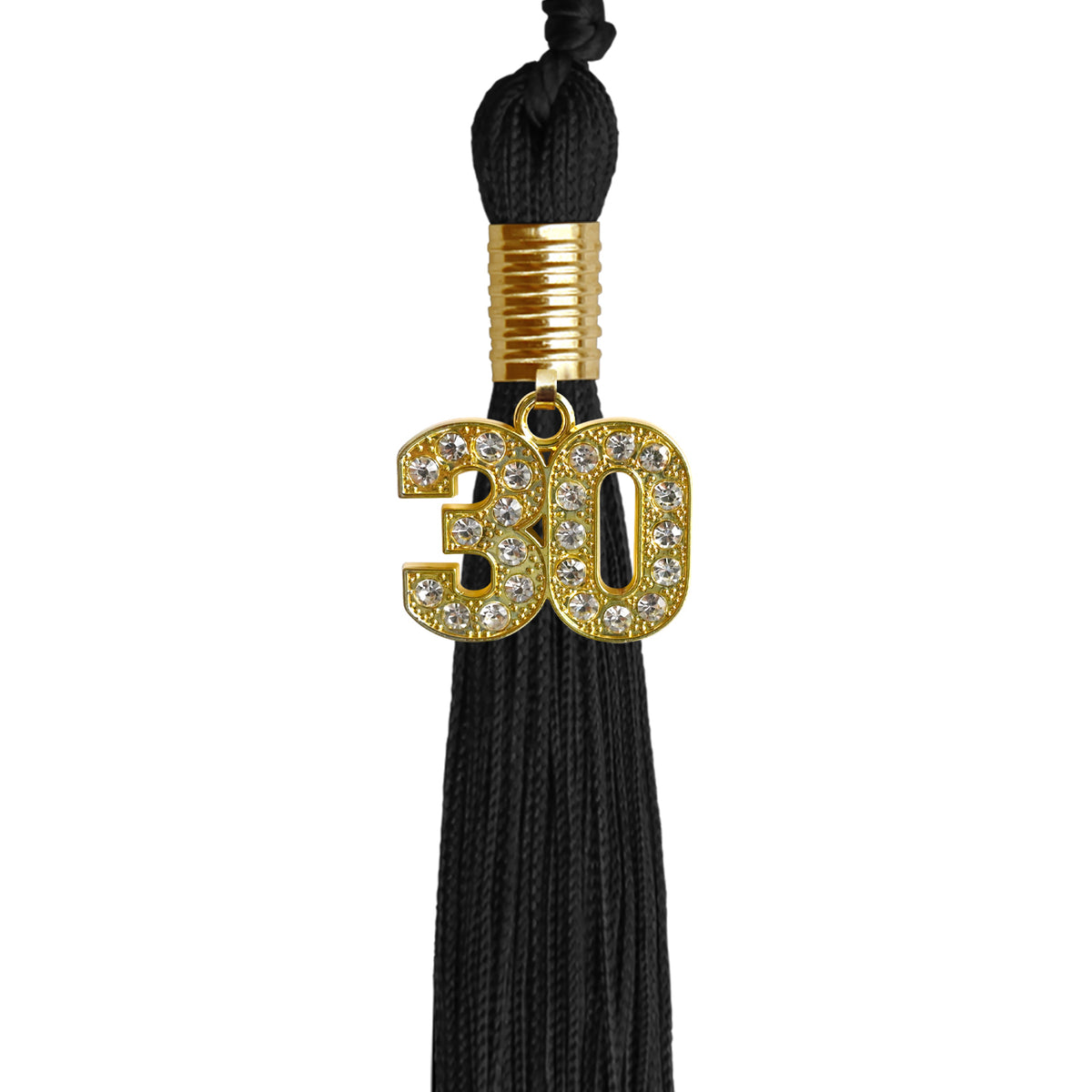 Black Graduation Tassel with Gold Bling Charm by Wholesale Grad Supply