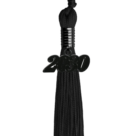 Black Graduation Tassel with Black Date Drop by Wholesale Grad Supply