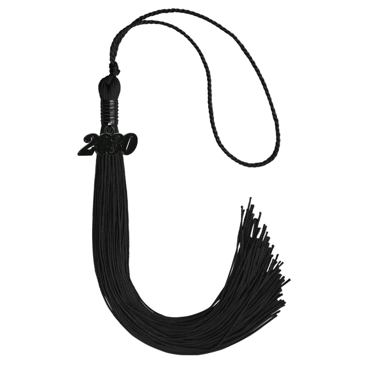 Black Graduation Tassel with Black Date Drop by Wholesale Grad Supply