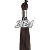 Brown Graduation Tassel with Silver Date Drop by Wholesale Grad Supply