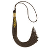 Brown Graduation Tassel with Gold Stacked Date Drop by Wholesale Grad Supply