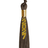 Brown Graduation Tassel with Gold Stacked Date Drop by Wholesale Grad Supply