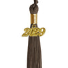 Brown Graduation Tassel with Gold Date Drop by Wholesale Grad Supply